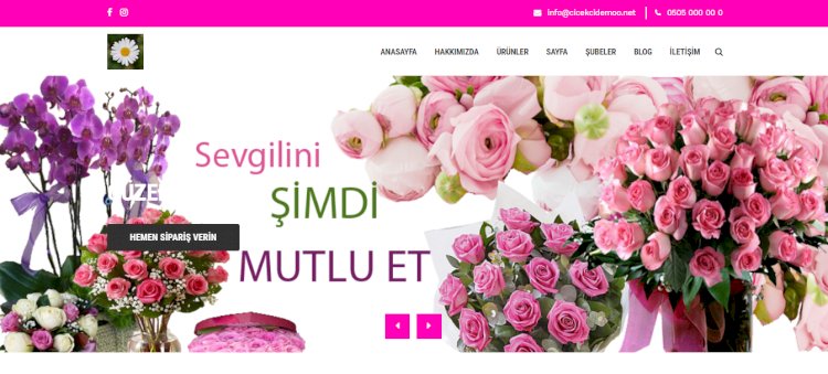 Çiçekçi Web Sitesi - Çiçekçi Web Sitesi Demosu - Çiçekçi Web Sitesi Teması - Hazır Çiçekçi Sitesi